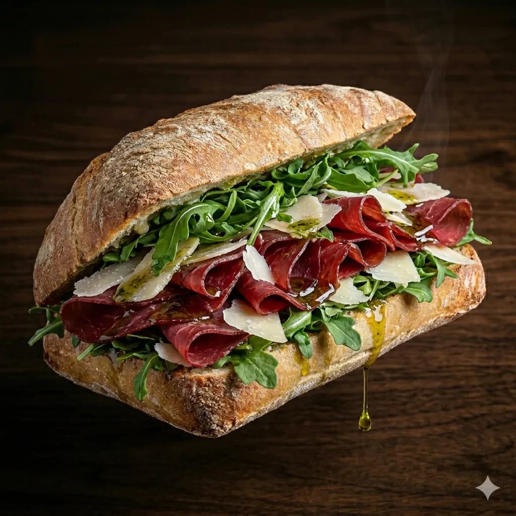 Lo Stagionato — bresaola della Valtellina, scaglie di grana, rucola, olio EVO